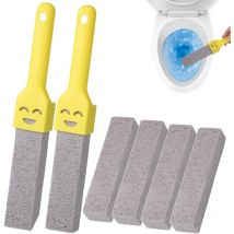 Longziming - Nettoyant wc en pierre ponce, wc en pierre ponce avec 2 poignées, pierre ponce interchangeable pour toilettes, pierre ponce naturelle