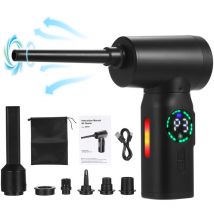 Decdeal - Nettoyeur de dépoussiéreur à air comprimé avec moteur de brosse à écran numérique, dépoussiéreur d'air électrique 100 w 7500 mAh