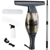 Tlgreen - Nettoyeur de vitres électrique sans fil avec manche télescopique, autonomie batterie:40 min,buse d'aspiration 28 cm,vaporisateur avec