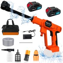 Nettoyeur haute pression électrique,Nettoyeur haute pression sans fil pour voiture, pistolet de lavage à l'eau sans fil + 2 batteries + chargeur,