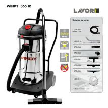 Pro - Aspirateur eau et poussières en inox 3600W (3 moteurs) 65L 195l/s - windy 365 ir - Lavor