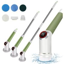 Lifcausal - Nettoyeur rotatif électrique IPX5 étanche à double vitesse avec écran lcd, nettoyeur de douche électrique sans fil avec poignée