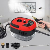 Nettoyeur Vapeur 2500W, Nettoyeur Vapeur à Main, 1000ML Réservoir d'eau de Grande Capacité, avec 3 Têtes de Brosse Réglables sur 6 Niveaux, 10S
