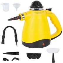 Todeco - Nettoyeur Vapeur à Main avec 8 Accessoires, Nettoyeur Vapeur Portable Polyvalent 3,5 bars avec 450 ml Réservoir d'eau, pour Vitre, Sols,