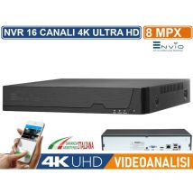 Network Video Recorder Nvr 16 Canali 8mp 4k Ultra Hd Analisi Intelligente P2p H.265ai