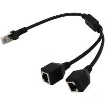Osqi - RJ45-Netzwerk-Splitter-Adapterkabel, 1 Stecker auf 2 Buchsen-Anschlüsse, LAN-Ethernet-Netzwerk-Splitter-Adapterkabel