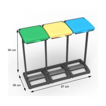 Mongardi - Cubo de basura Tris para reciclaje