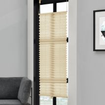 Plissé prêt à fixer - 75x100 cm - Crème - protection contre le soleil et la lumière - opaque (sans perçage) - [neu.haus]