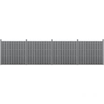 Neu.holz - Recinzione in wpc per Giardino Staccionata a Doppia Faccia Steccato Alto 185 cm Lungo 747 cm Grigio
