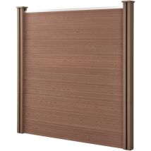 Neu.holz - Recinzione in wpc per Giardino Staccionata Frangivista Alta 183 cm Lunga 187 cm Marrone