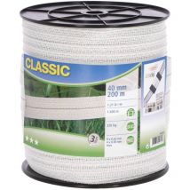 Bande électrique de clôture Classic 200 m 40 mm Blanc Neutral