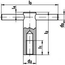 Din 6305 Knebelmutter mit festem Knebel m 12, 5 / 5 Au (Stahl - gedreht) brüniert - Reidl