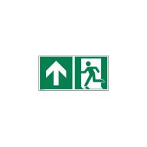 Soennecken - Hinweisschild 30 x 15 cm (b x h) E001 geradeaus durch die Tür oder aufwärts Hart-PVC