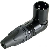 Neutrik - conector aéreo xlr macho - 3 pines - acodado - carcasa niquelada - contactos plateados - color negro