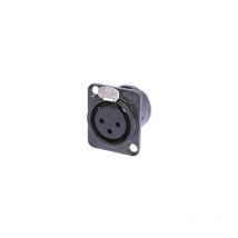 Neutrik - Conector xlr chasis Hembra - 3 Pines - contactos Dorados - Carcasa Negra - Formato 'd'
