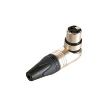 Xlr-stecker, 3-polige Buchse, Gewinkelt, Vernickeltes Gehäuse, Versilberte Kontakte - Schwarz - Neutrik