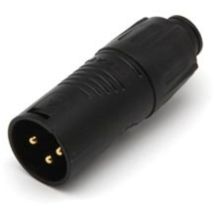 Adattatore XLR Tiny Maschio-Maschio Nero – Rigidità Dielettrica > 0,5 kVdc – Resistenza di Contatto > 1 GΩ – Durata di Vita > 1000 Cicli