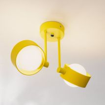 B-Ware Argon Deckenleuchte Mado Deckenlampe Deckenlicht Lampe Stahl Gelb Zweiflammig