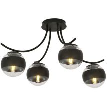 B-Ware Emibig Lighting Deckenleuchte Lampe Boston Schwarz Klar 4flg Beleuchtung