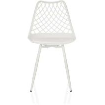B-Ware Hjh Living Outdoorstuhl Gartenstuhl Stuhl Esszimmerstuhl Kunststoff Weiß
