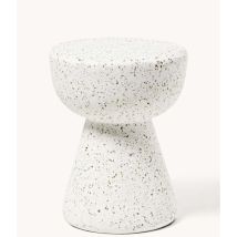 B-Ware Kave Home Beistelltisch Couchtisch Terrazzo Weiß ø40cm Wohnzimmer Tisch