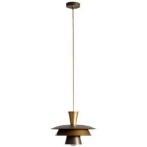 B-Ware Luminex Pendellampe Hängelampe Plato Titanfarben Goldfarben Stahl ø 34 Cm E27