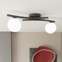 Opus Deckenlampe – 2-flammig – Schwarz – Stahl – Dimmbar – 60 cm – IP20 – E14 – 10 W LED – Modernes Design