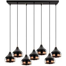 B-Ware Opviq Hängeleuchte Pendelleuchte Yildo 6894 Schwarz Kupfer Metall 7 Flammig
