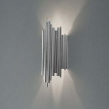 B-Ware Wandleuchte Reis Wandlampe Leuchte Chrom Metall Höhe 50 Cm E14 Led Dimmbar