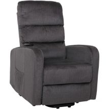 Fernsehsessel HHG-707, Sessel Relaxsessel TV-Sessel, Liegefunktion Aufstehhilfe elektrisch, Metall Chenille dunkelgrau