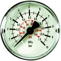 Manometer Druckmesser 0 bis 1,6 bar – Metall und Kunststoff – 66 x 62 x 66 mm – Imi Norgren