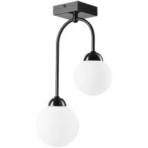Lamkur Deckenleuchte Lampe G9 Bandi Schwarz 2flg Stahl Glas Wohnzimmer B-Ware