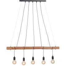 Leuchtendirekt - neuwertig] Leuchten Direkt Damian Hängeleuchte Pendelleuchte 5 Flg E27 Holz Eukalyptus B-Ware