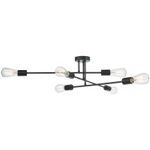 Neve Multi Arm 6 Light Flush Mattschwarz