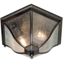 Elstead - New England - 2 Light Medium Outdoor Flush Ceiling Lantern Weathered Bronze IP44, E27
