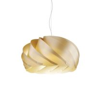 Pendelleuchte – Goldener Kronleuchter aus verchromtem Metall – Durchmesser 42 cm – Höhe 26 cm – 1x MAX 30W E27 – Transparentes Kabel 120 cm