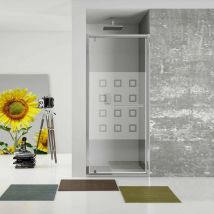 New plus - porta battente 67-71cm, vetro serigrafato 6 mm, h. 1,95