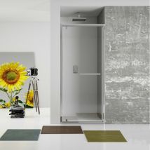 Aquasanit - New plus - porta battente 77-81cm vetro trasparente 6 mm, h. 1,95