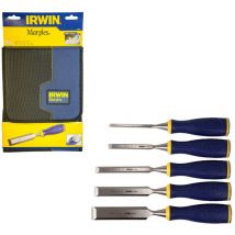 Irwin - Marples MARS500S5W Bevel Edge 5 Piece Chisel Set with Strike Cap Pro Touch