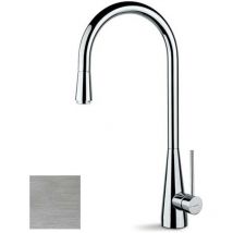 Newform - Miscelatore monocomando Ycon cromo spazzolato con bocca tonda girevole - 64200.31.028