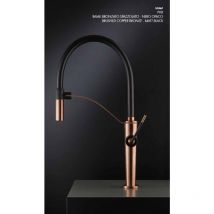 Newform - O'Rama miscelatore cucina con bocca girevole ed orientabile rame bronzato spazzolato e nero opaco cod. 68730.57.067