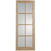 Wickes - Newland 8 Lite Glazed Clear Pine Internal Door - 1981 x 762mm