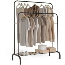 Perchero Burro Negro Hangy Duo 30 Hasta 30kg con Zapatero, Resistente, Doble Altura - Newlux