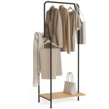 Newlux - Perchero Burro Negro Hangy Wood 100 Hasta 18kg con Zapatero, Resistente, 2 Alturas