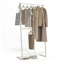 Newlux - Porte Manteau sur Pieds métalliques, Résistants jusqu'à 15kg Hangy One 15 Double Hauteur Blanc