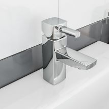 Nes Home - Boston Modern Chrome Bathroom Basin Sink Mono Mixer Tap & Waste