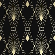 Deco geometric Schwarz Vliestapete 10mx52cm - Next