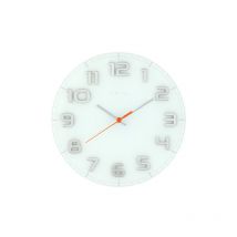 Nextime - Horloge murale NE-8817WI Dia. 30 x 3,5 cm, verre, blanc, « Classy Round »