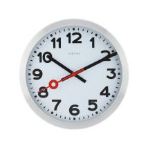 Nextime - Horloge murale NE-3999AR Diam. 35 cm, aluminium brossé, « Station »