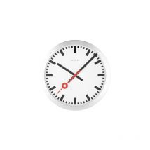 Horloge murale Nextime NE-3998ST Diam. 19 cm, aluminium brossé, « Station »